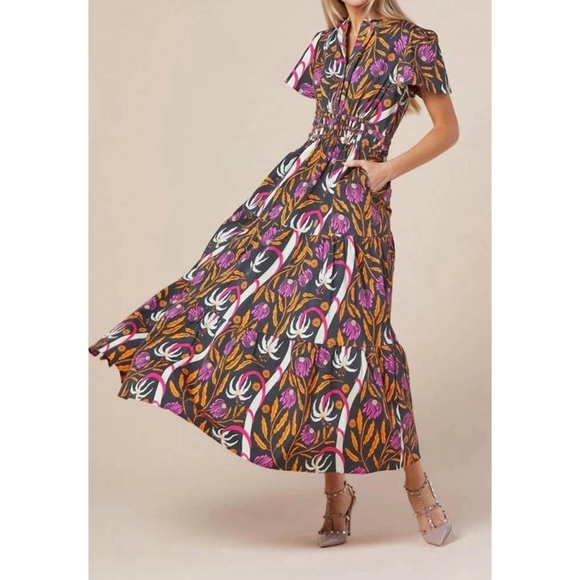 Sheridan French Dresses & Skirts - Sheridan French Eloise Maxi Dress in Botanical Black Multi Size Medium (M)